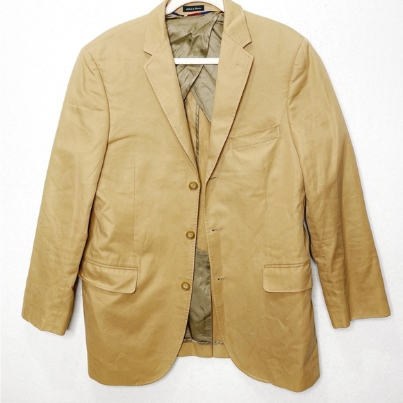 J Crew Ludlow Italian Cotton Khaki Blazer 40R 100% Cotton